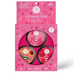 Woolzies Kissy Face Lip Mask Trio Hibiscus Blush Peach & Berry New Product